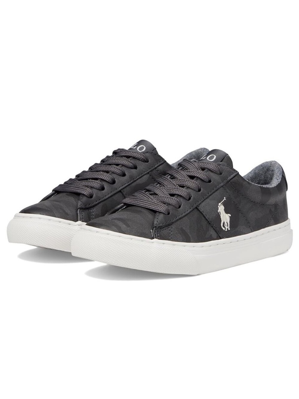 Polo by Ralph Lauren toddler Charcoal Gray Low-Top Sneakers with White Polo Pony